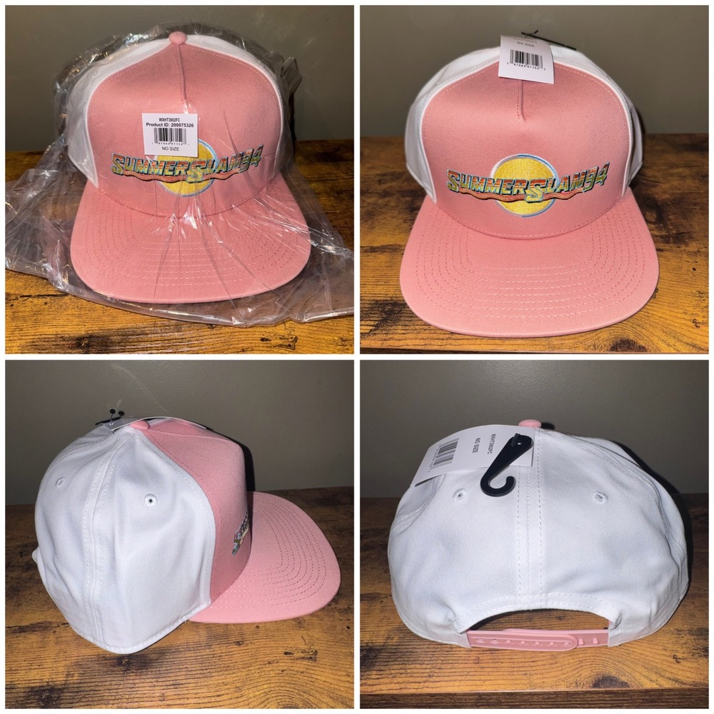 WWE SummerSlam 94 Snapback Hat Mens Embroidered Two Tone Pink White OS NEW